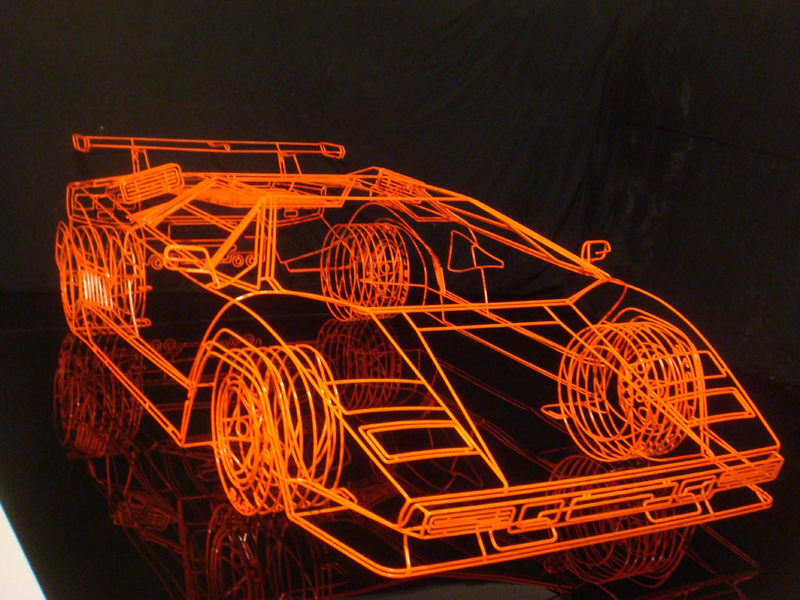Illustration for article titled Artist Creates Wireframe Lamborghini Countach